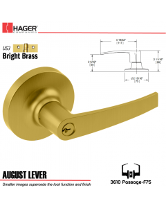 Hager 3610 August Lever Lockset US3 Stock No 175066