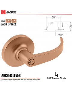 Hager 3617 Archer Lever Lockset US10 Stock No 013176