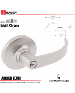 Hager 3617 Archer Lever Lockset US26 Stock No 013172