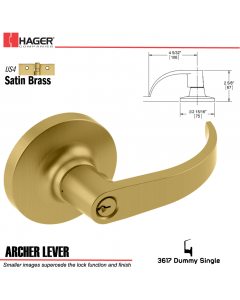 Hager 3617 Archer Lever Lockset US4 Stock No 013174