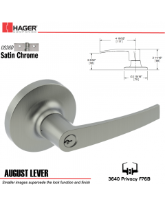 Hager 3640 August Lever Lockset US26D Stock No 127043