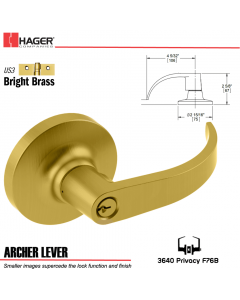 Hager 3640 Archer Lever Lockset US3 Stock No 119542