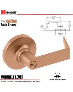 Hager 3653 Withnell Lever Lockset US10 Stock No 155719