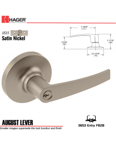 Hager 3653 August Lever Lockset US15 Stock No 164863