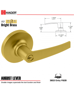 Hager 3653 August Lever Lockset US3 Stock No 142130