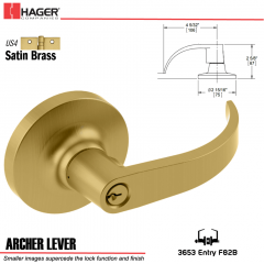 Hager 3653 Archer Lever Lockset US4 Stock No 068434