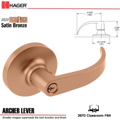 Hager 3670 Archer Lever Lockset US10 Stock No 155859