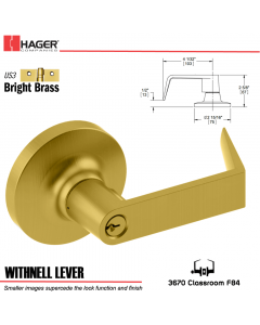 Hager 3670 Withnell Lever Lockset US3 Stock No 135579