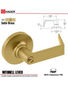 Hager 3670 Withnell Lever Lockset US4 Stock No 152800