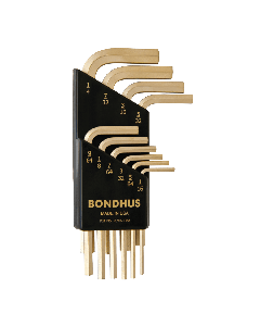 Bondhus Hex End Short Arm L-Wrench SAE 10pc Set (HLX10SG) Gold finish