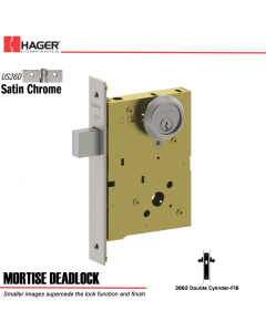 Hager 3862 US26D Mortise Deadlock Stock No 120999