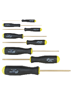 Ball End 8pc SAE Screwdriver Set .050-5/32 in. Gold Finish (38632) (BSX8SG)