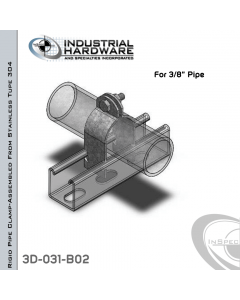 Rigid Pipe Clamp-Assembled From Stainless Type 304 For 3/8 in. Pipe