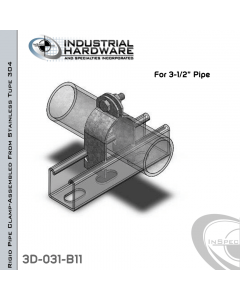 Rigid Pipe Clamp-Assembled From Stainless Type 304 For 3-1/2 in. Pipe