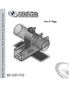 Rigid Pipe Clamp-Assembled From Steel-E.G. (Zinc Plated) For 3 in. Pipe