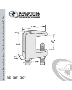 Universal Ductile Beam Clamp From Ductile Iron Black For 3/8 in. Rod