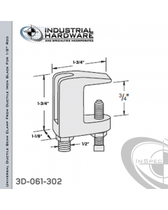 Universal Ductile Beam Clamp From Ductile Iron Black For 1/2 in. Rod