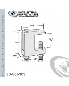 Universal Ductile Beam Clamp From Ductile Iron Black For 5/8 in. Rod