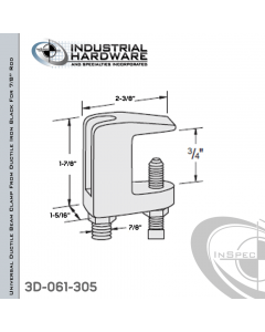 Universal Ductile Beam Clamp From Ductile Iron Black For 7/8 in. Rod