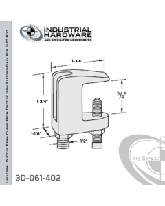 Universal Ductile Beam Clamp From Ductile Iron Electro-Galv For 1/2 in. Rod