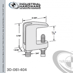 Universal Ductile Beam Clamp From Ductile Iron Electro-Galv For 3/4 in. Rod