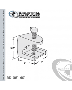 Rod Or Insulator Clamp With 3/4 in. Jaw Opening From Ductile Iron Electro-Galv For 3/8-16