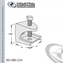 Rod Or Insulator Clamp With 3/4 in. Jaw Opening From Stainless Type 316 For 3/8-16