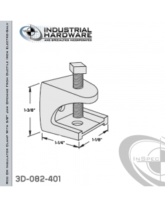 Rod Or Insulator Clamp With 5/8 in. Jaw Opening From Ductile Iron Electro-Galv For 1/4-20