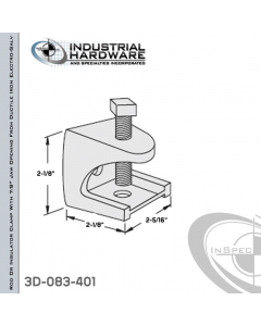 Rod Or Insulator Clamp With 7/8 in. Jaw Opening From Ductile Iron Electro-Galv For 1/2-13