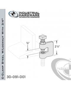 C-Clamp Steel W/Locknut With 3/4 in. Jaw Opening From Plain Steel-Light Oil For 3/8-16