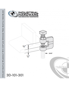 C-Clamp Ductile W/Locknut With 3/4 in. Jaw Opening From Ductile Iron-Black For 3/8-16