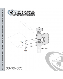 C-Clamp Ductile W/Locknut With 3/4 in. Jaw Opening From Ductile Iron-Black For 5/8-11