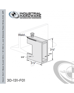 Heavy Duty Beam Clamp With 1-21/32 in. Jaw Opening From Steel-E.G. (ZP) For 3/8-16 Rod