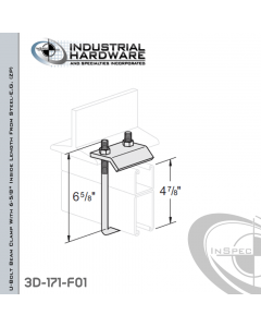 U-Bolt Beam Clamp With 6-5/8 in. Inside Length From Steel-E.G. (ZP) For All Strut