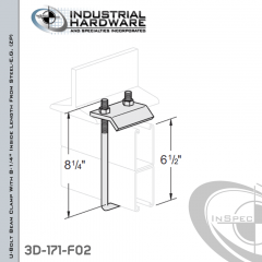 U-Bolt Beam Clamp With 8-1/4 in. Inside Length From Steel-E.G. (ZP) For All Strut