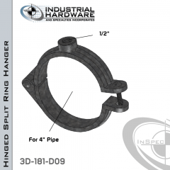 Hinged Split Ring Hanger From Plain Steel-Light Oil For 4 in. Pipe