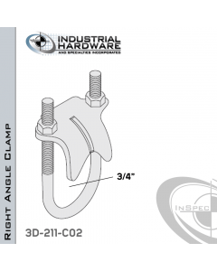 Right Angle Clamp From Stainless Type 316 For 3/4 in. Pipe