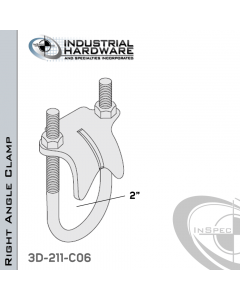 Right Angle Clamp From Stainless Type 316 For 2 In. Pipe