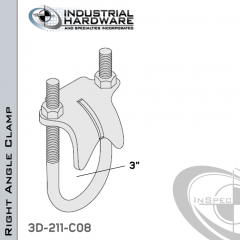 Right Angle Clamp From Stainless Type 316 For 3 in. Pipe