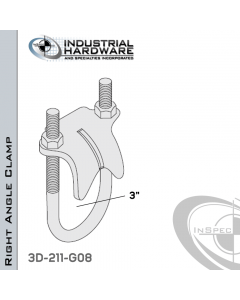 Right Angle Clamp From Steel-Hot Dip Galv. For 3 in. Pipe