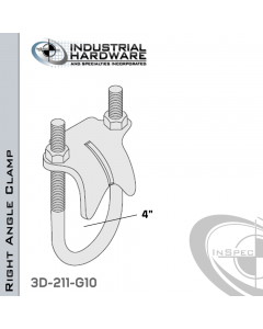 Right Angle Clamp From Steel-Hot Dip Galv. For 4 in. Pipe