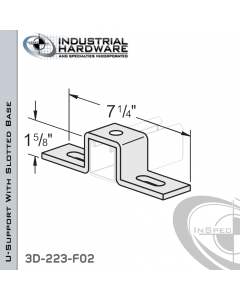 U-Support With Slotted Base From Steel-E.G. (Zinc Plated) With 1-Hole For 1-5/8 in. Strut