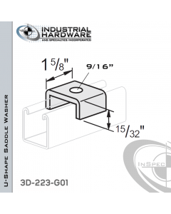 U-Shape Saddle Washer From Steel-Hot Dip Galv. With 9/16 in. Hole (1/2 in. Bolt)