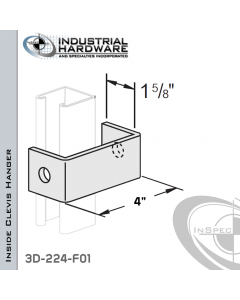 Inside Clevis Hanger From Steel-E.G. (Zinc Plated) With 2-Holes For All Strut With 4 in. Offset