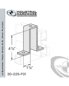 U-Support From Steel-E.G. (Zinc Plated) With 3-Holes For All Strut With 4-7/8 in. Offset