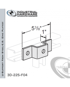 U-Support From Steel-E.G. (Zinc Plated) With 3-Holes For 1 in. Strut