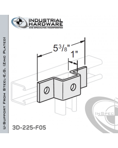 U-Support From Steel-E.G. (Zinc Plated) With 3-Holes For 1-3/8 in. Strut