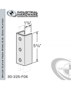 Splice Clevis From Steel-E.G. (Zinc Plated) With 3-Holes For 1-5/8 in. Strut