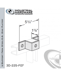 U-Support From Steel-E.G. (Zinc Plated) With 3-Holes For 1-5/8 in. Strut