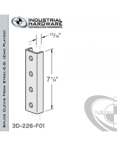 Splice Clevis From Steel-E.G. (Zinc Plated) With 4-Holes For 13/16 in. Strut